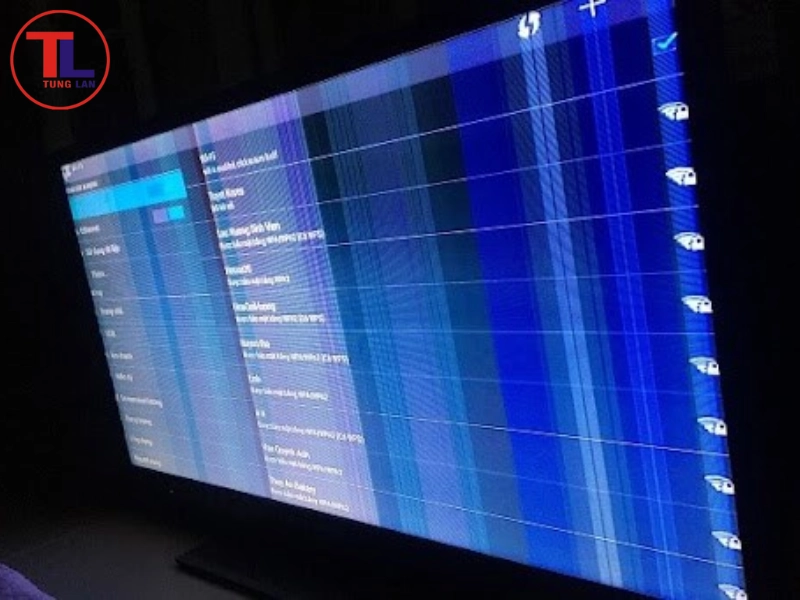 màn hình tivi sony bị sọc