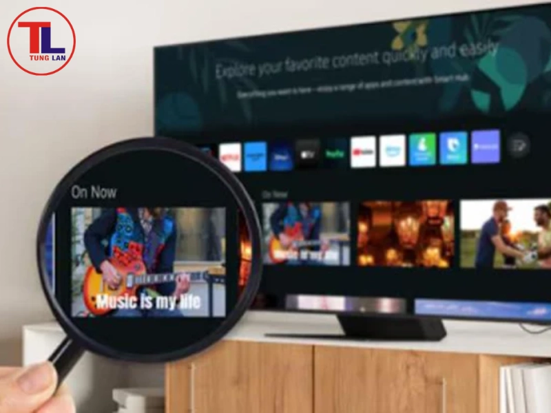 phóng to màn hình tivi samsung