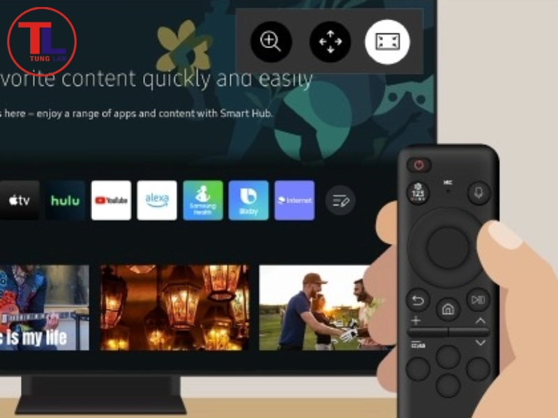 cách phóng to màn hình tivi samsung