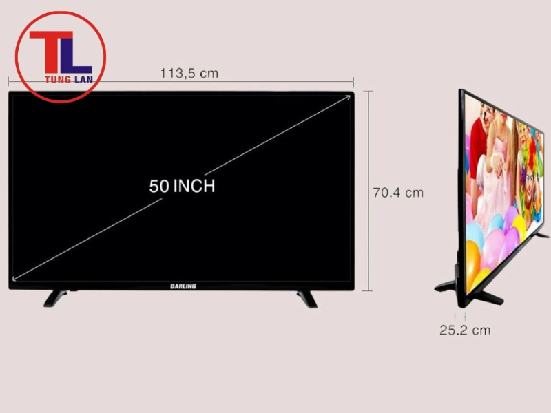 Kích thước và model tivi