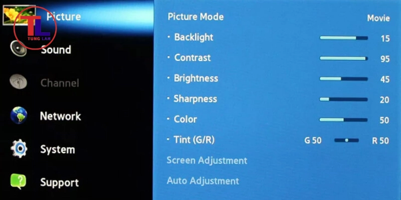 tivi samsung bị tối màn hình