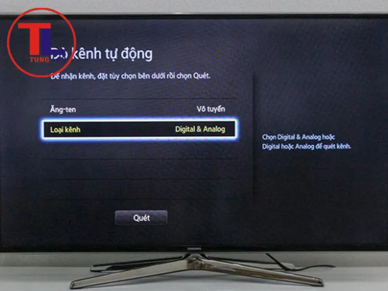 Dò kênh tự động để chỉnh lại tivi