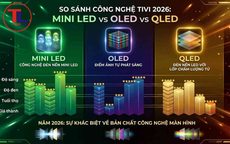 So sánh tivi Mini LED với OLED và QLED