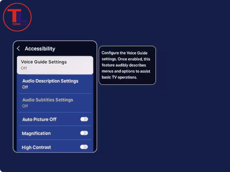 phóng to màn hình tivi samsung