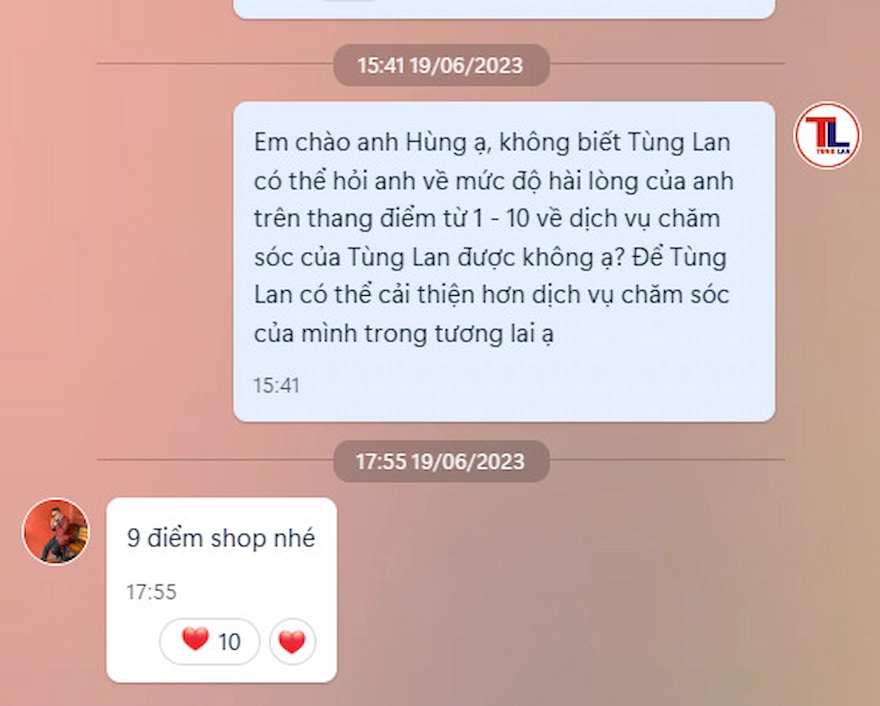 Phản hồi của khách hàng sau khi sử dụng dịch vụ của Tùng Lan