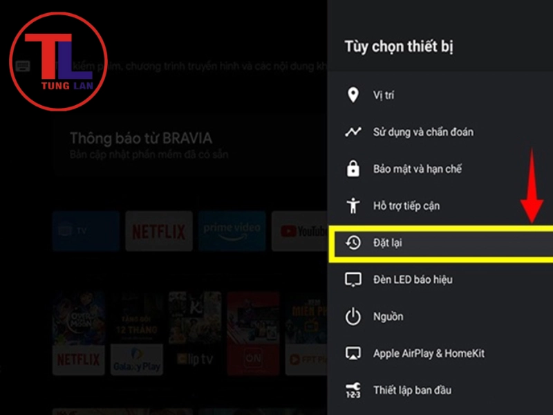 Cập nhật phần mềm hoặc Khôi phục cài đặt gốc (Reset)