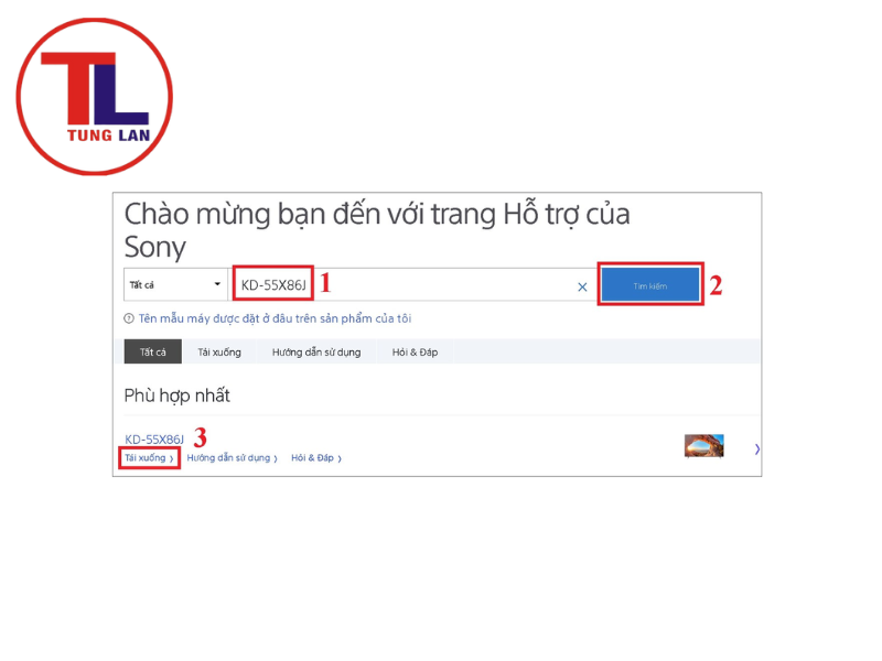 Trang web hỗ trợ của Sony