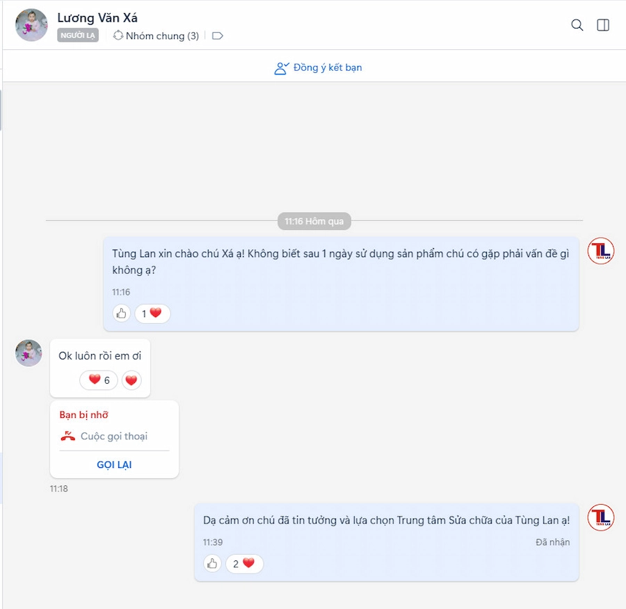 Phản hồi từ khách hàng