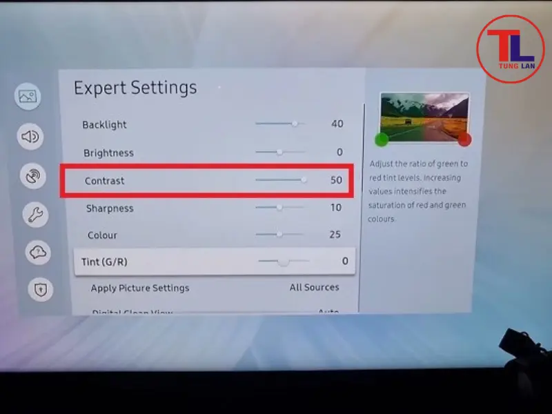 cách chỉnh màu tivi samsung
