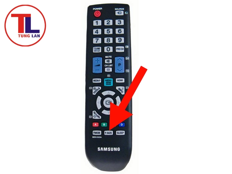 Sử dụng phím tắt P.size trên Remote
