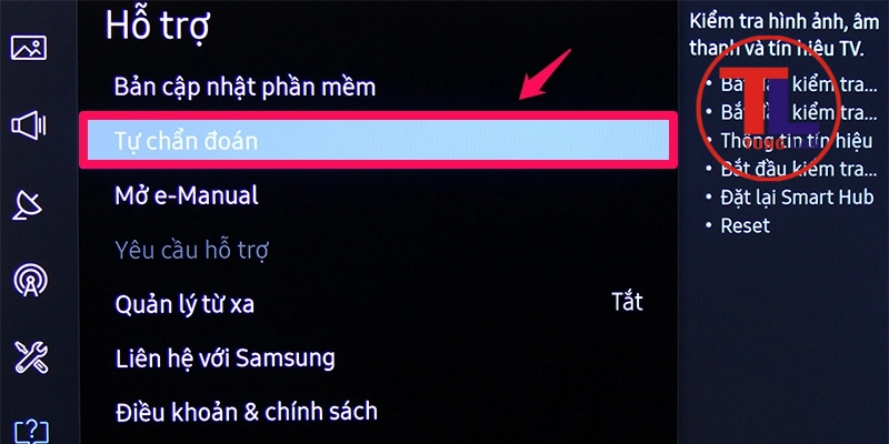 Khôi phục cài đặt gốc của tivi Samsung