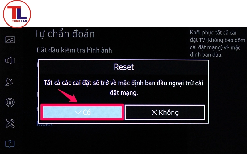 Khôi phục cài đặt gốc của tivi