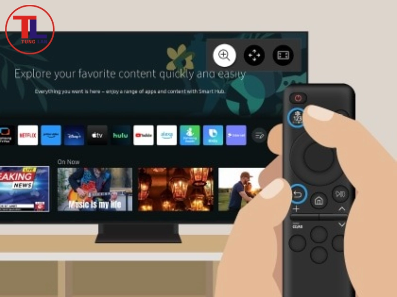 cách phóng to màn hình tivi samsung