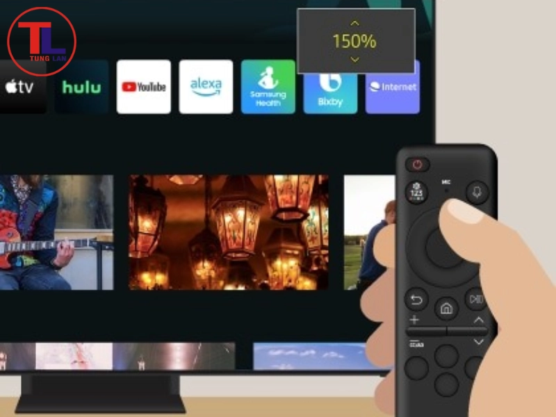 cách phóng to màn hình tivi samsung