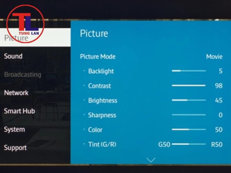 màn hình tivi Samsung bị màu xanh lá