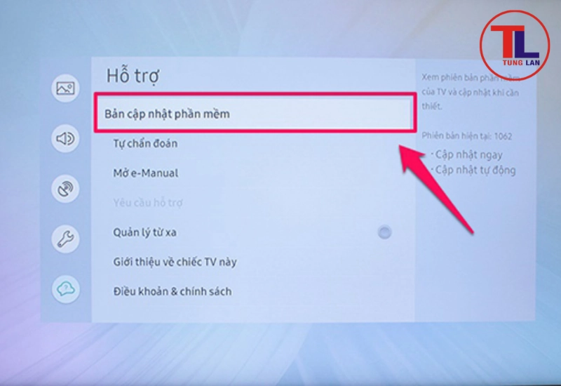 Kiểm tra phiên bản phần mềm hiện tại của tivi