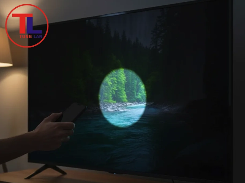 Test lỗi màn hình tivi Samsung bằng đèn pin