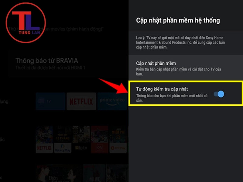 Tìm đến mục "Cập nhật phần mềm" (Software Update)
