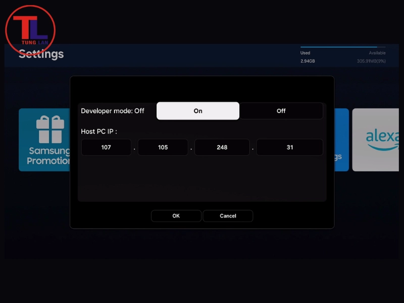 Chuyển công tắc Developer Mode sang trạng thái ON