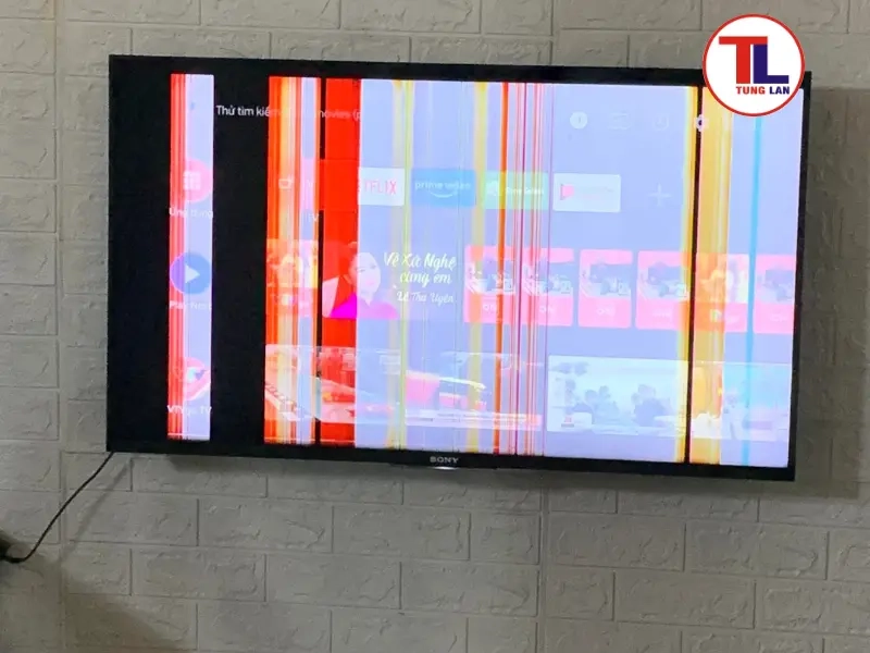 Tivi Sony bị màn hình chồng hình kèm sọc