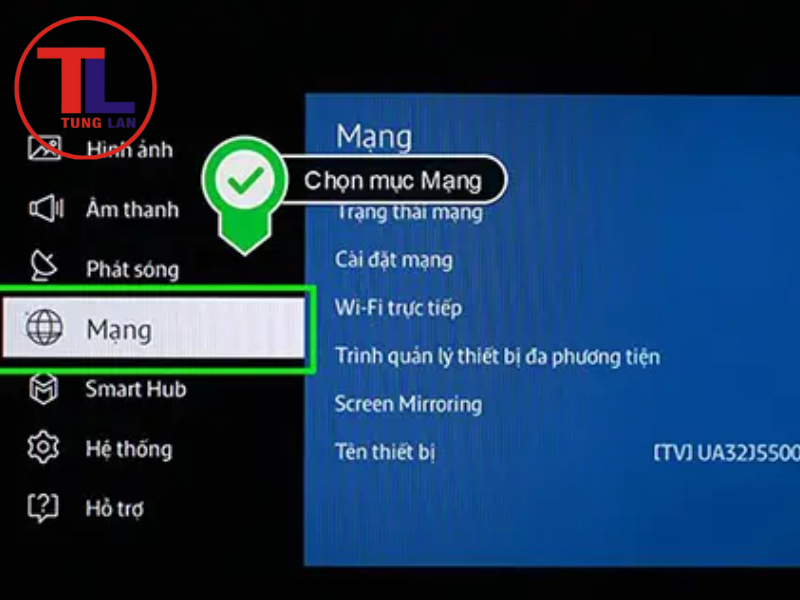 Địa chỉ IP của TV trong phần cài đặt mạng